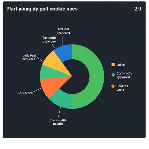 A pie chart showing the different uses of cookies on the website