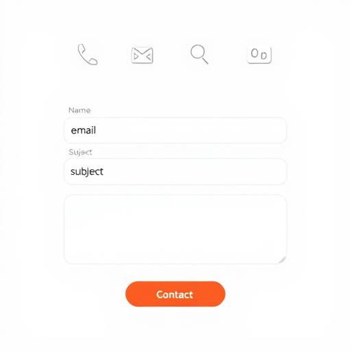 Example contact form with fields for name, email, subject and message