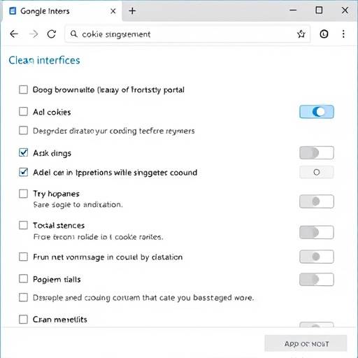 Screenshot of browser settings showing cookie management options